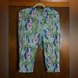 Leoma Lovegrove Dog (pittie) Print Capris